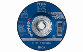 Pferd 4-1/2" Stainless Grinding Wheel - 1/4" Thick ~ 5/8-11 Thread