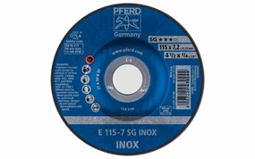 Pferd 4-1/2" Stainless Grinding Wheel - 1/4" Thick ~ 7/8" Arbor