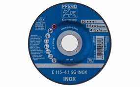 Pferd 4-1/2" Stainless Grinding Wheel - 1/8" Thick ~ 7/8" Arbor
