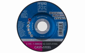 Pferd 4-1/2" Zirconium Grinding Wheel - 1/4" Thick ~ 7/8" Arbor