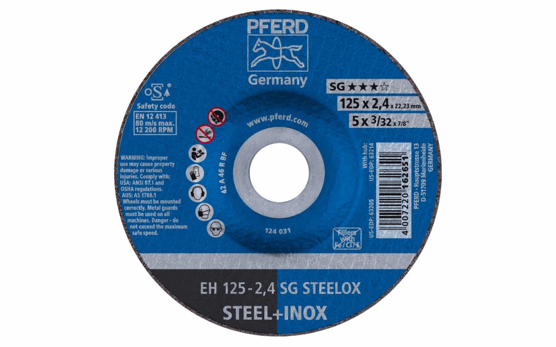 Pferd 5" Cut-Off Wheel - 3/32" Thick ~ 7/8" Arbor