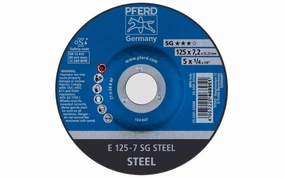 Pferd 5" Grinding Wheel - 1/4" Thick ~ 7/8" Arbor