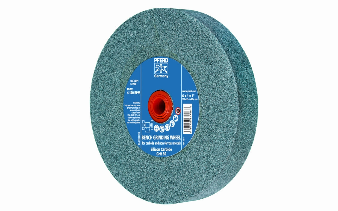 Pferd 6" Silicone Carbide Bench Grinding Wheel ~ 1" Thick - 60 Grit