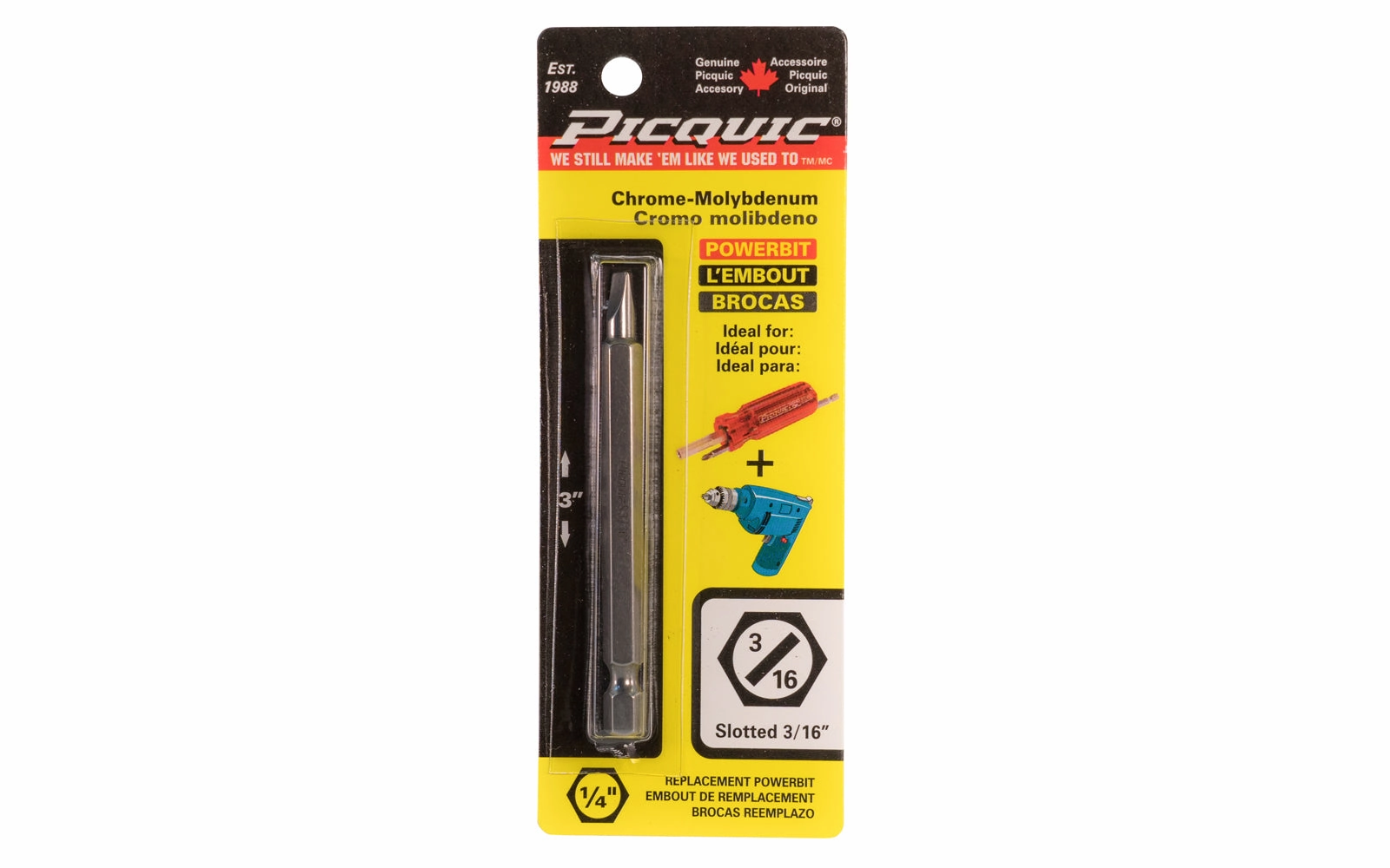 Picquic 3" Powerbit - 3/16" Slotted