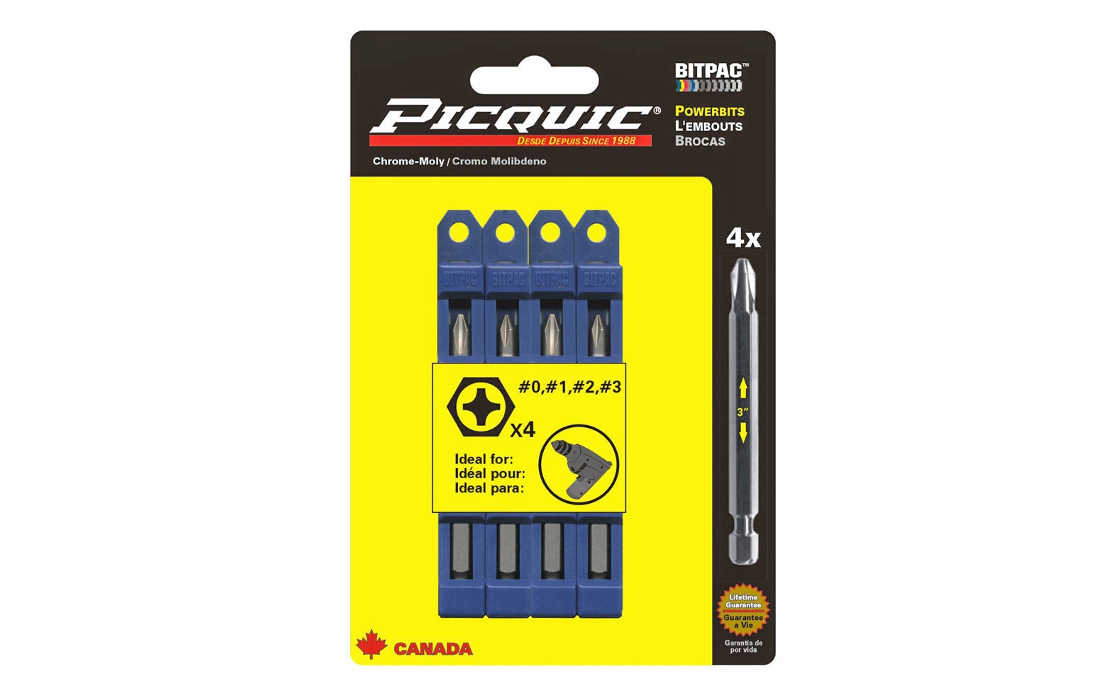 Picquic Phillips Powerbit Set - #0, #1, #2, #3 Bits