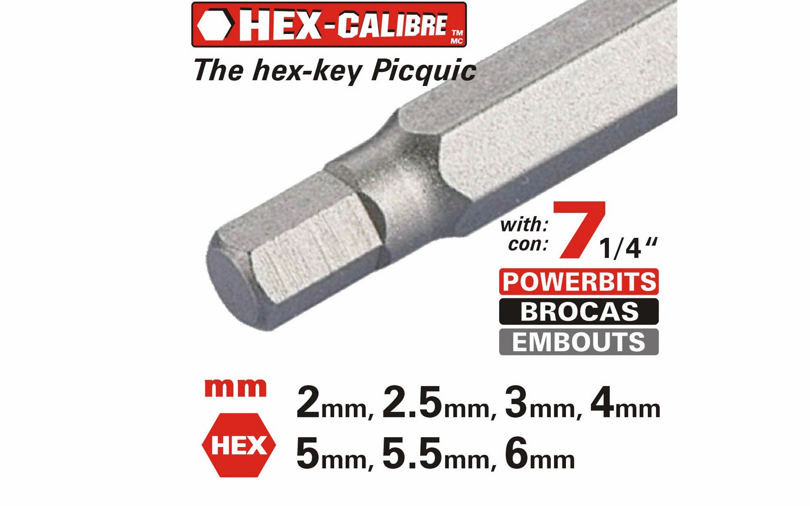 Picquic "Hex-calibre" Hex Key Multi-Bit Screwdriver - Metric