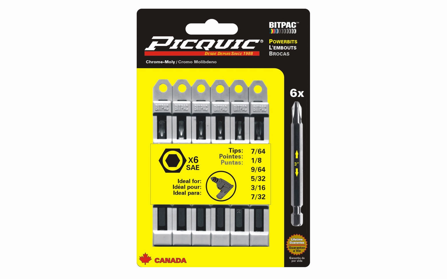 Picquic SAE Allen Key Powerbit Set