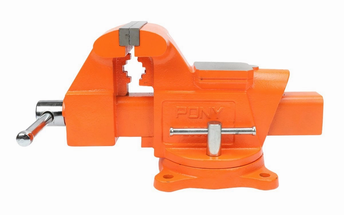 Pony 5" Heavy-Duty Bench Vise with Swivel Base ~ 4" Jaw Opening