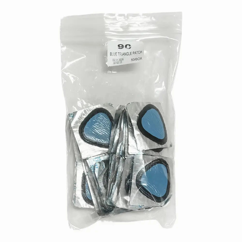 Rema Blue Triangle Section Repair ID Patches (Bag of 50)