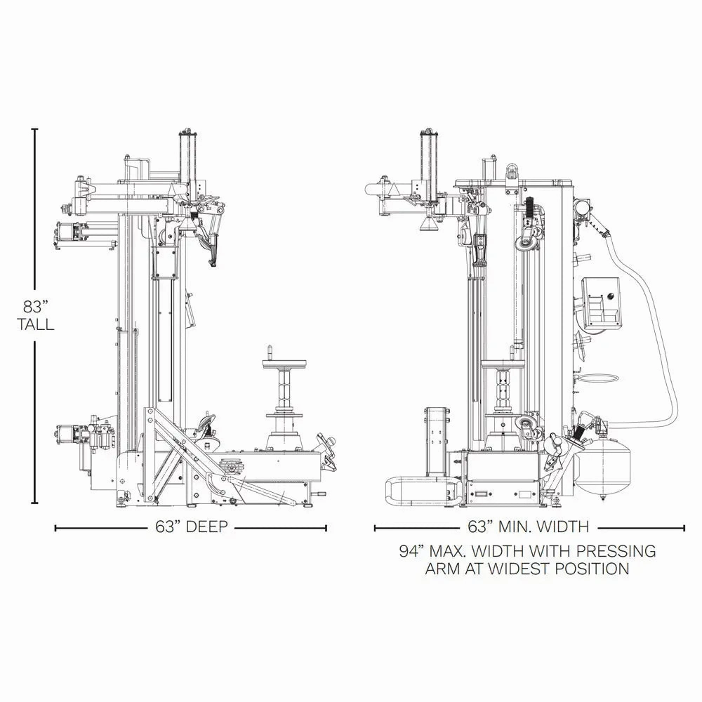 Rotary Auto Center-Post Leverless Tire Changer, Dual Roller - R1200