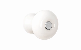 Round Glass Cabinet Knob ~ Translucent White - Opal