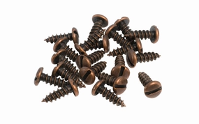 Round Head Slotted Steel Screws ~ Antique Copper Finish