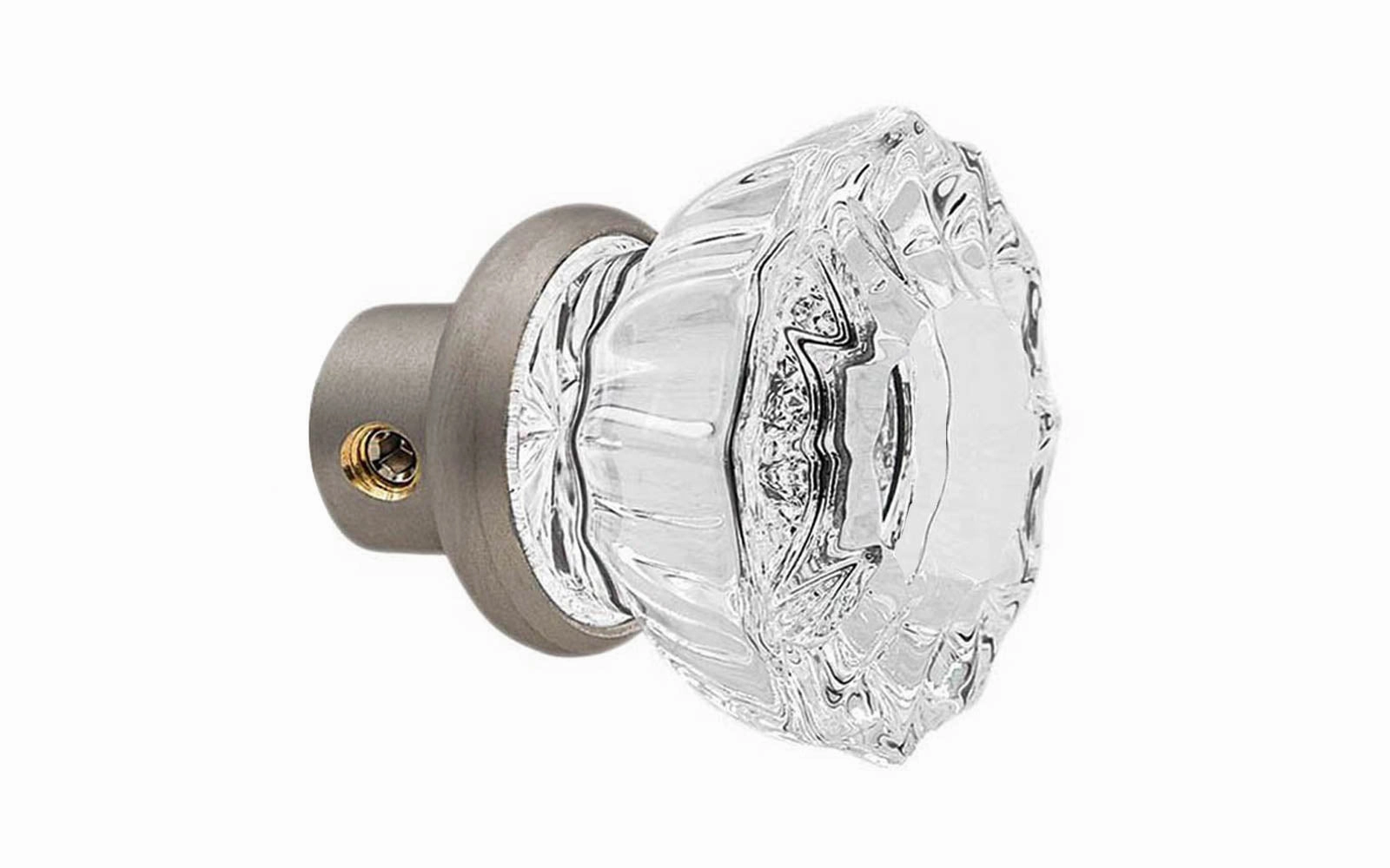 Single Fluted Clear Glass Doorknob