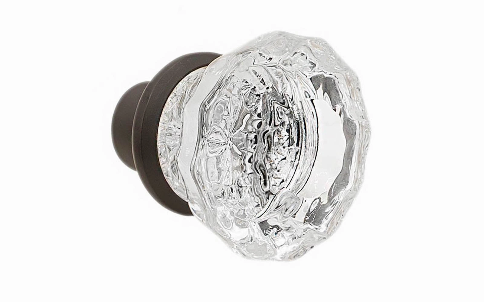 Single Fluted Clear Glass Doorknob