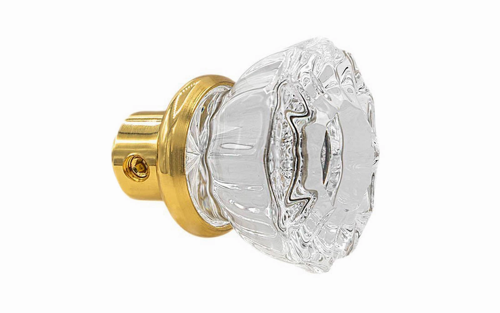 Single Fluted Clear Glass Doorknob