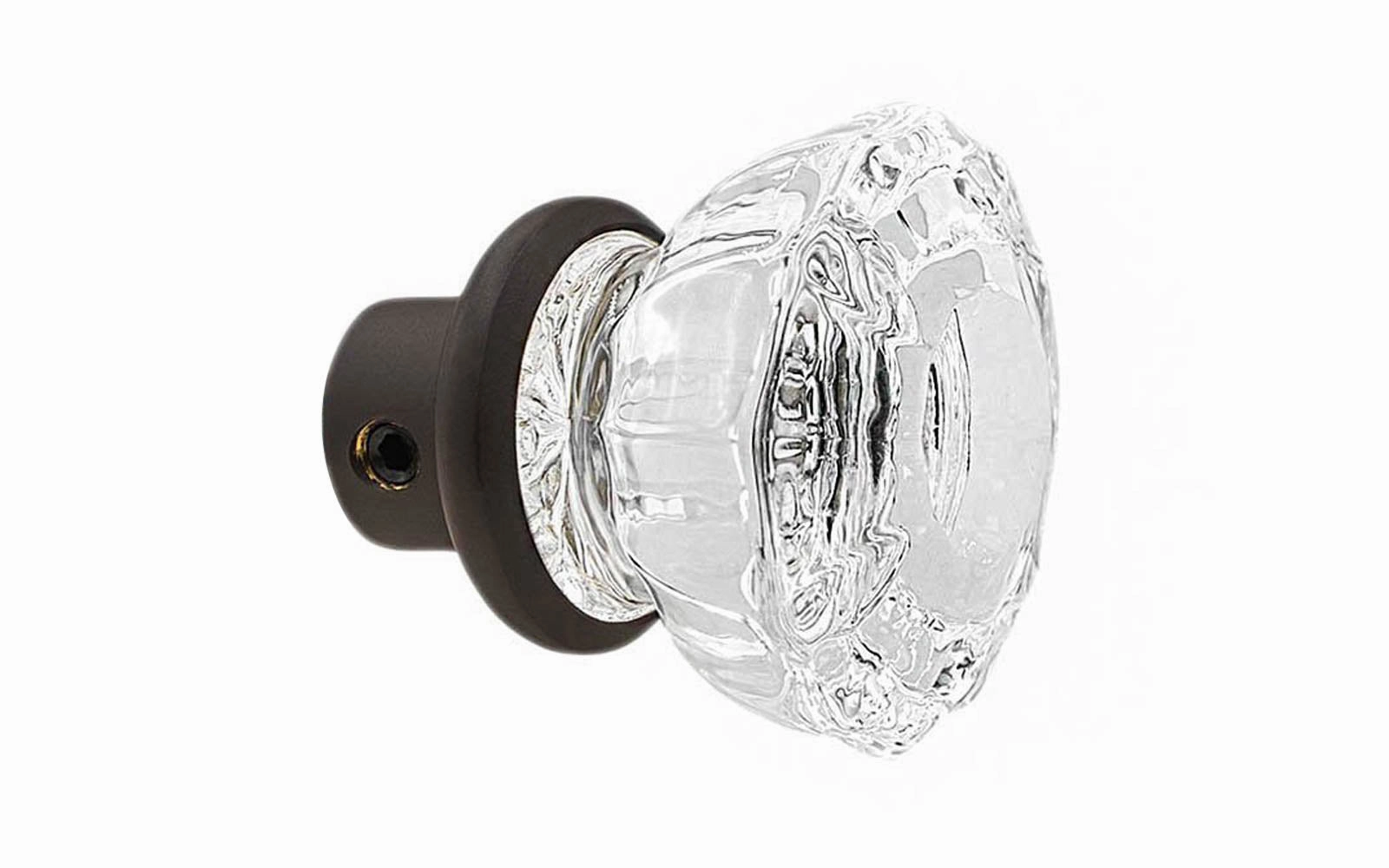 Single Fluted Clear Glass Doorknob