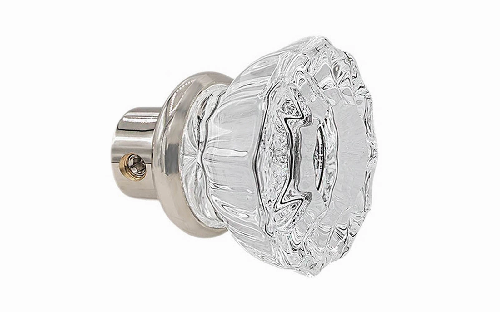 Single Fluted Clear Glass Doorknob