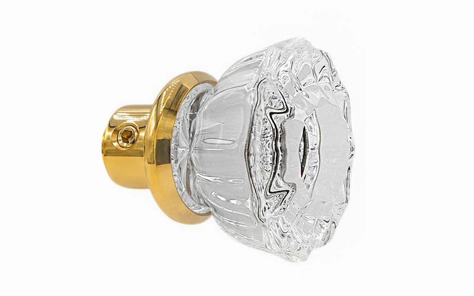 Single Fluted Clear Glass Doorknob