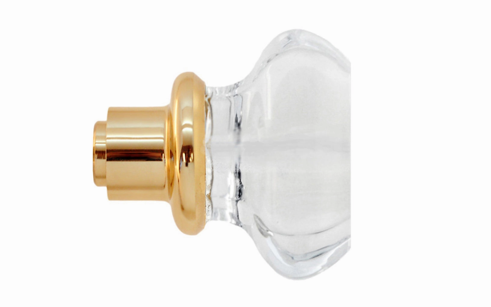 Single Octagonal Clear Glass Doorknob