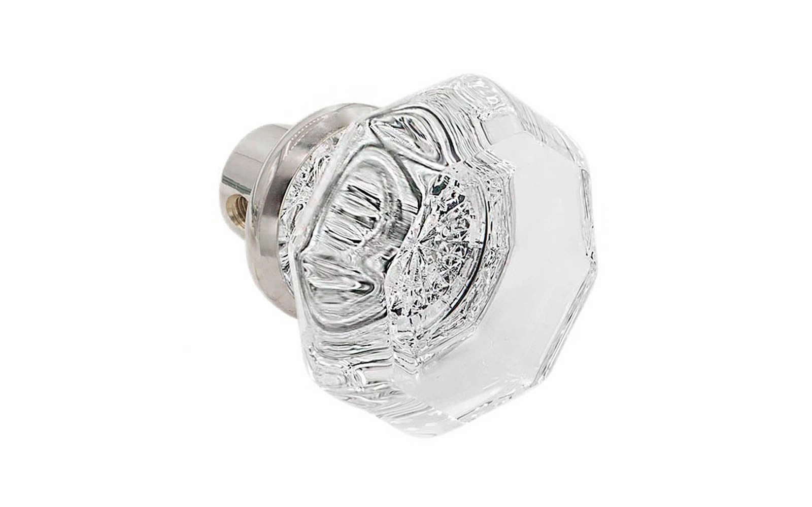 Single Octagonal Clear Glass Doorknob