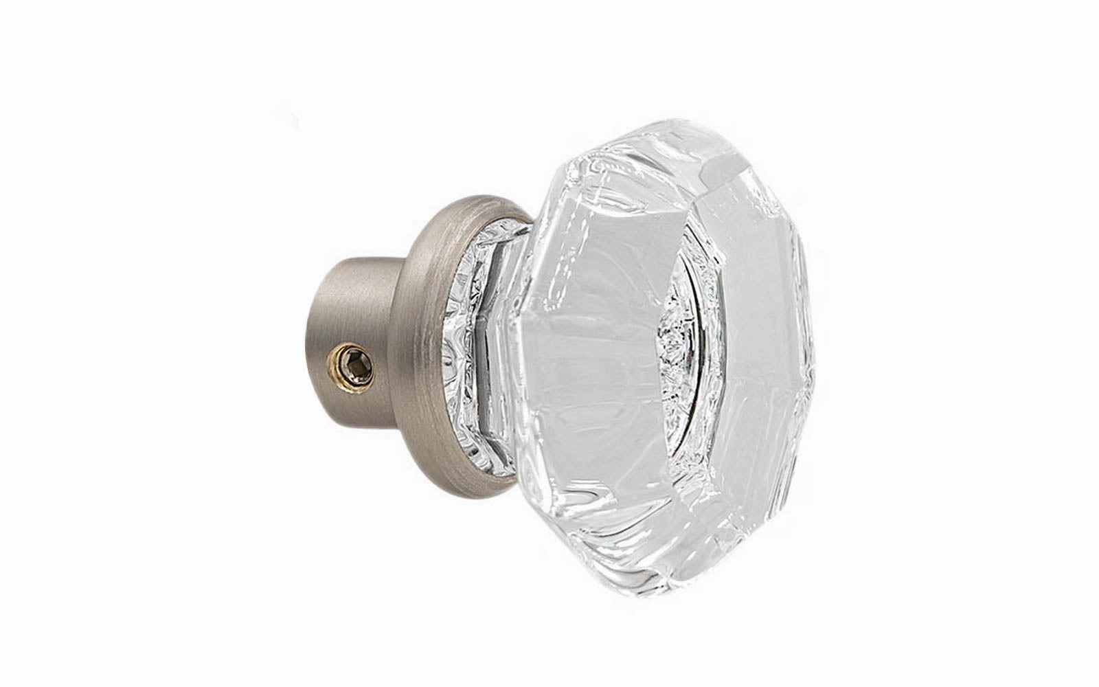 Single Octagonal Clear Glass Doorknob