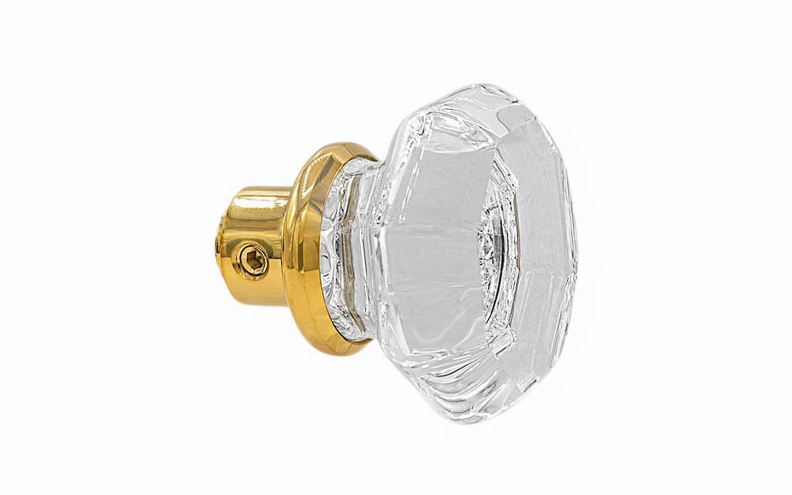 Single Octagonal Clear Glass Doorknob