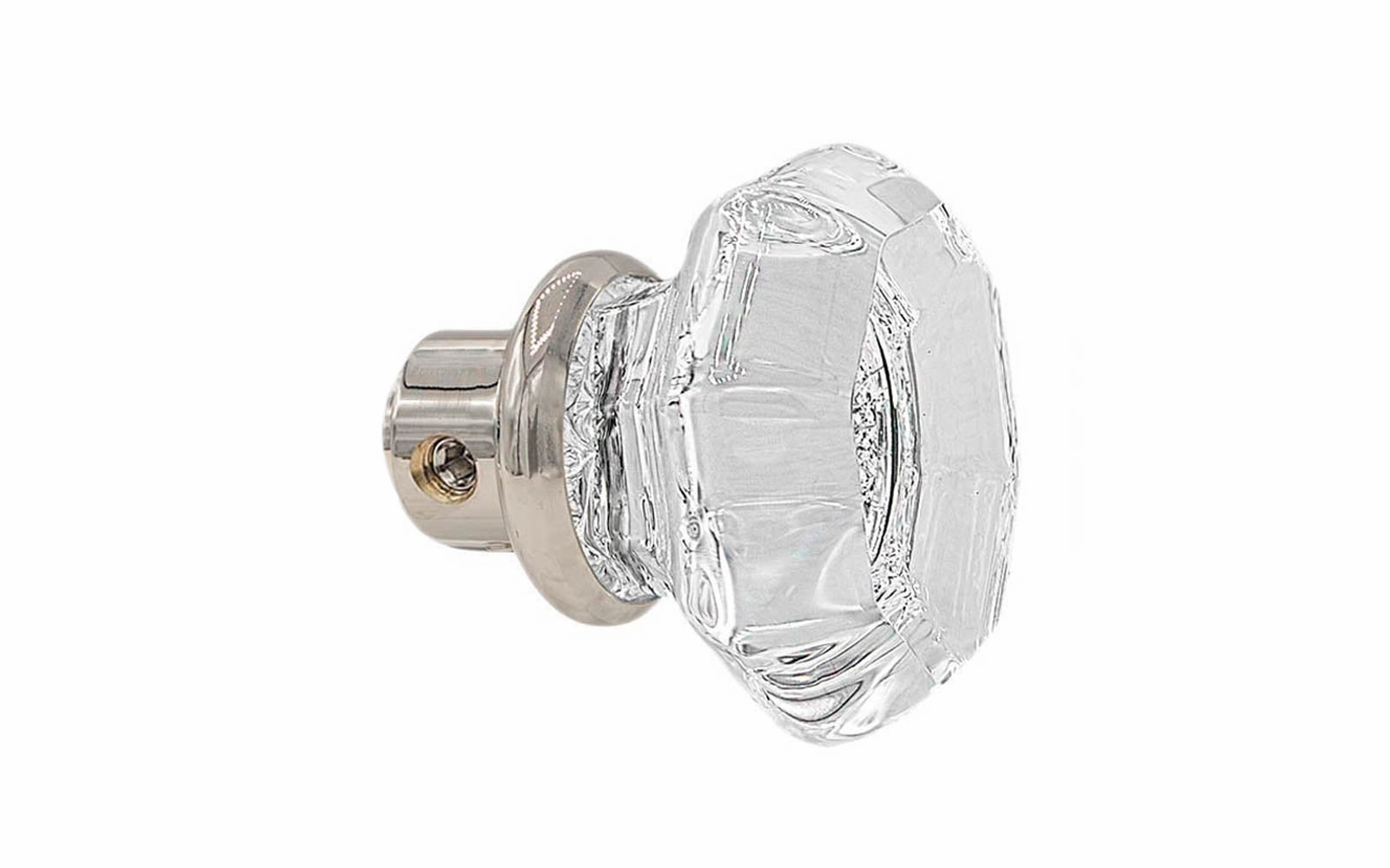 Single Octagonal Clear Glass Doorknob