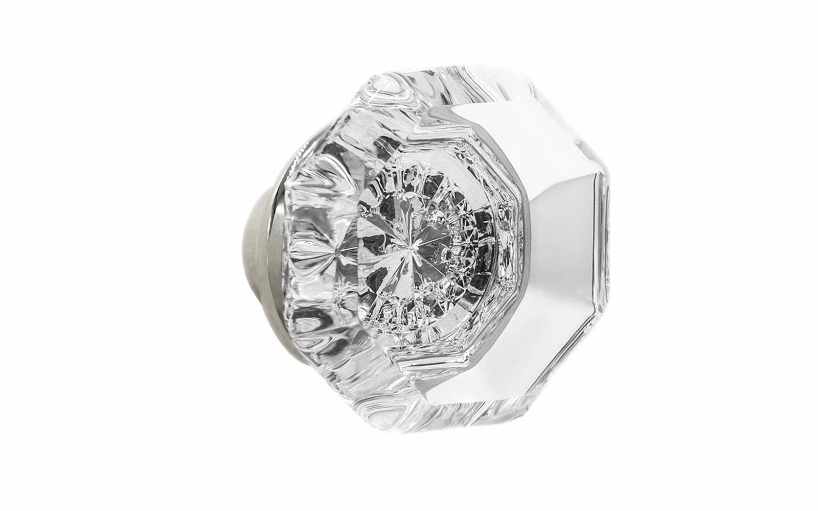 Single Octagonal Clear Glass Doorknob