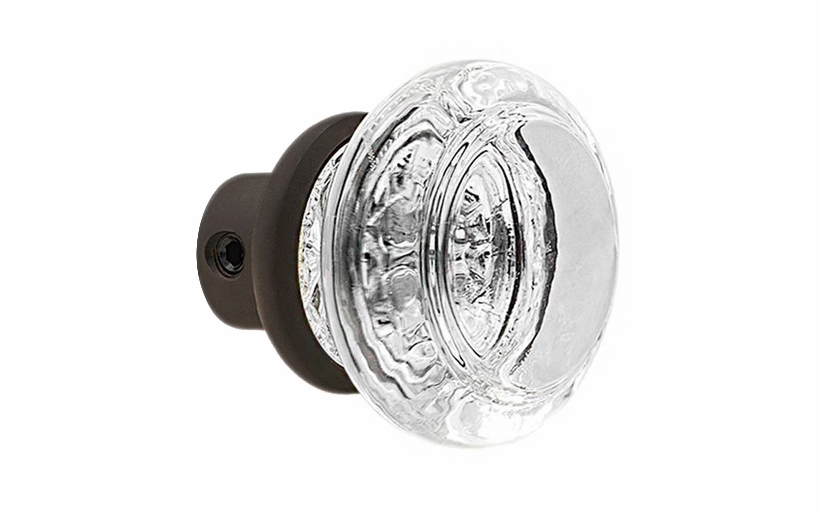 Single Round Clear Glass Doorknob