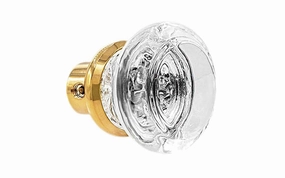 Single Round Clear Glass Doorknob