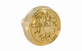 Single Solid Brass Core "Ornate" Doorknob