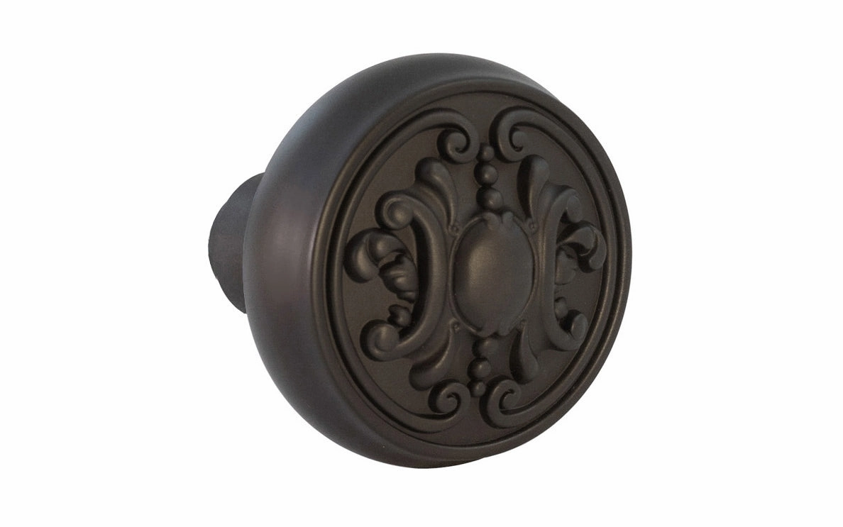 Single Solid Brass Core "Ornate" Doorknob