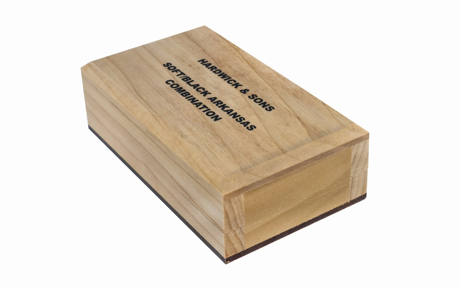 Soft/Black Hard Combination Arkansas Bench Stone with Wooden Box ~ 4" x 2"