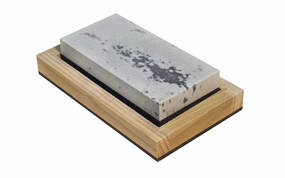 Soft/Black Hard Combination Arkansas Bench Stone with Wooden Box ~ 4" x 2"