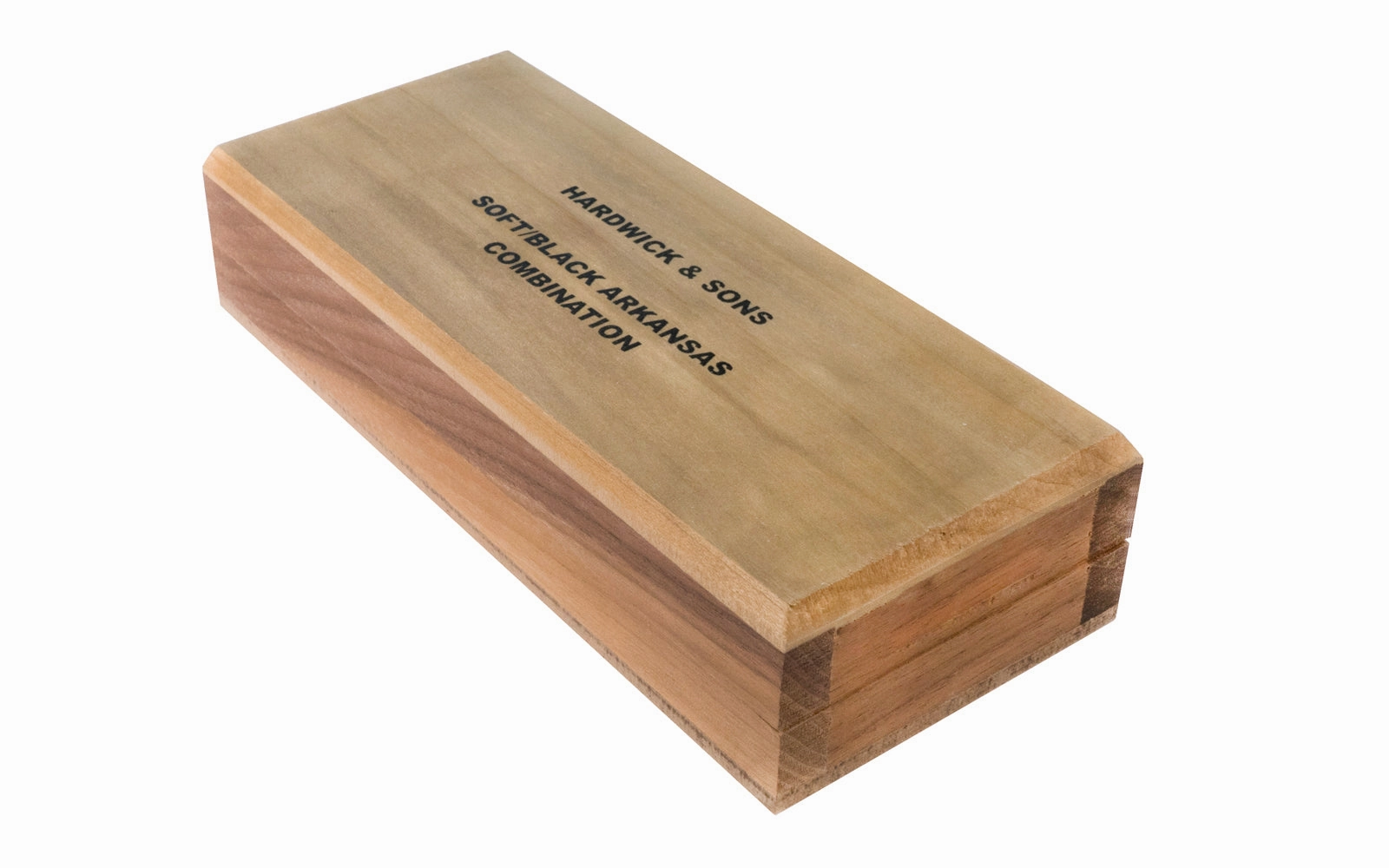 Soft/Black Hard Combination Arkansas Bench Stone with Wooden Box ~ 6" x 2"