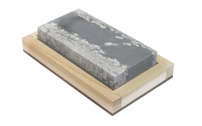 Soft/Hard Combination Arkansas Bench Stone with Wooden Box ~ 4" x 2"