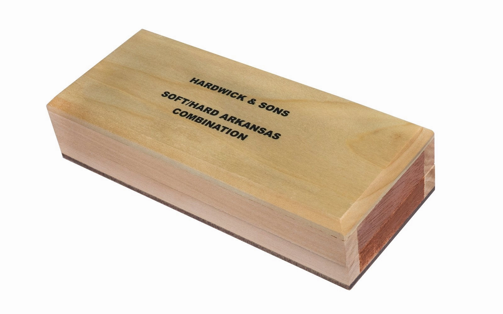Soft/Hard Combination Arkansas Bench Stone with Wooden Box ~ 6" x 2"