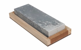 Soft/Hard Combination Arkansas Bench Stone with Wooden Box ~ 6" x 2"
