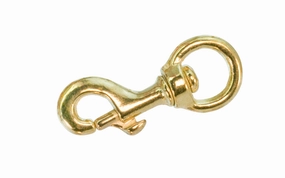 Solid Brass 3/4" Swivel Eye Bolt Snap