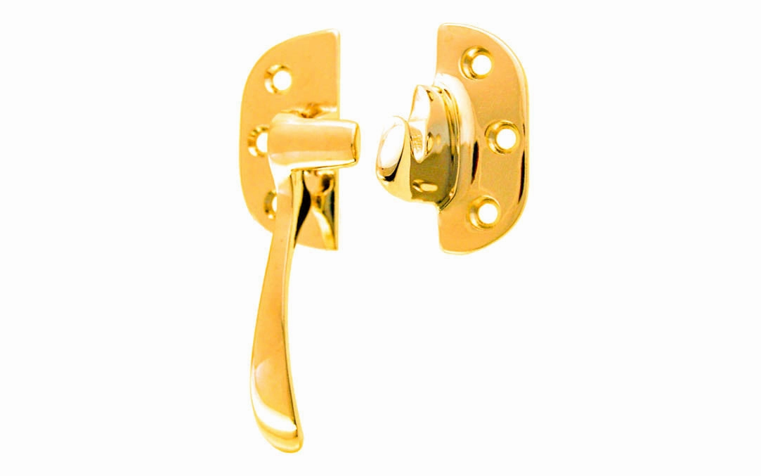 Solid Brass 3/8" Offset Ice Box Latch ~ Left Hand