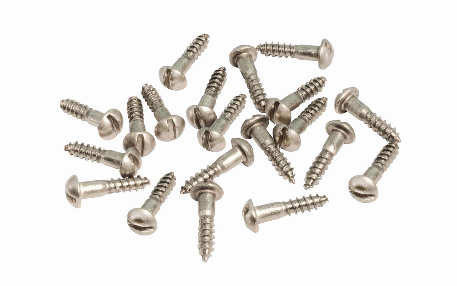 Solid Brass #5 x 5/8" Round Head Slotted Wood Screws