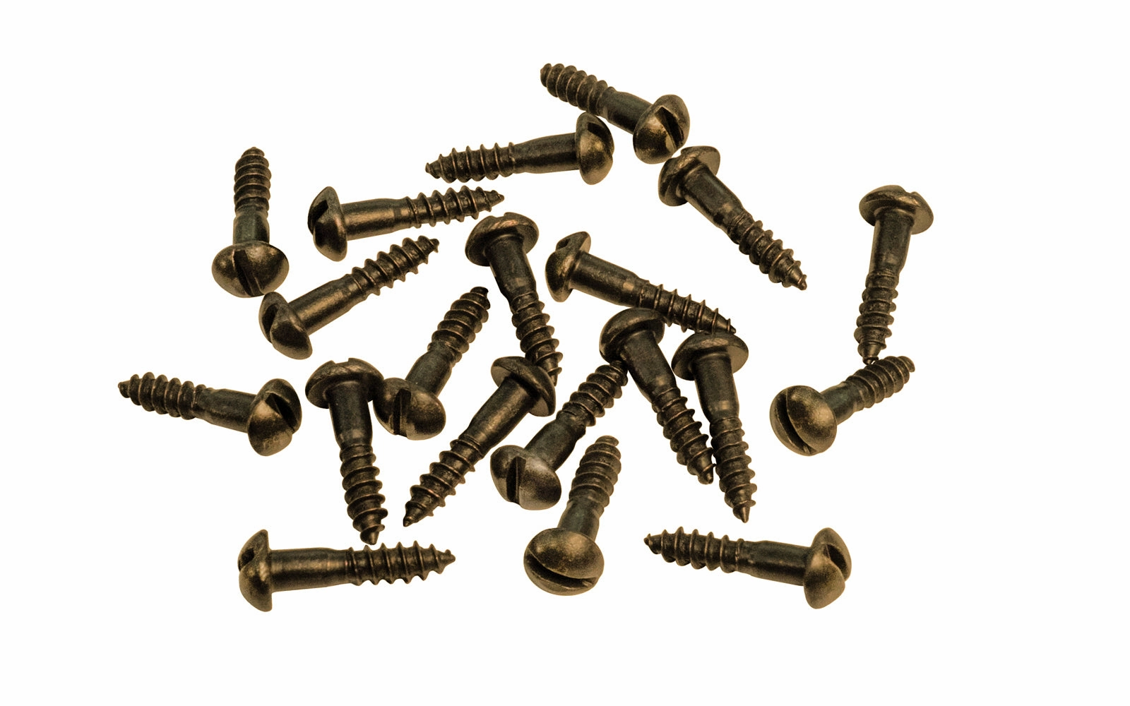 Solid Brass #5 x 5/8" Round Head Slotted Wood Screws