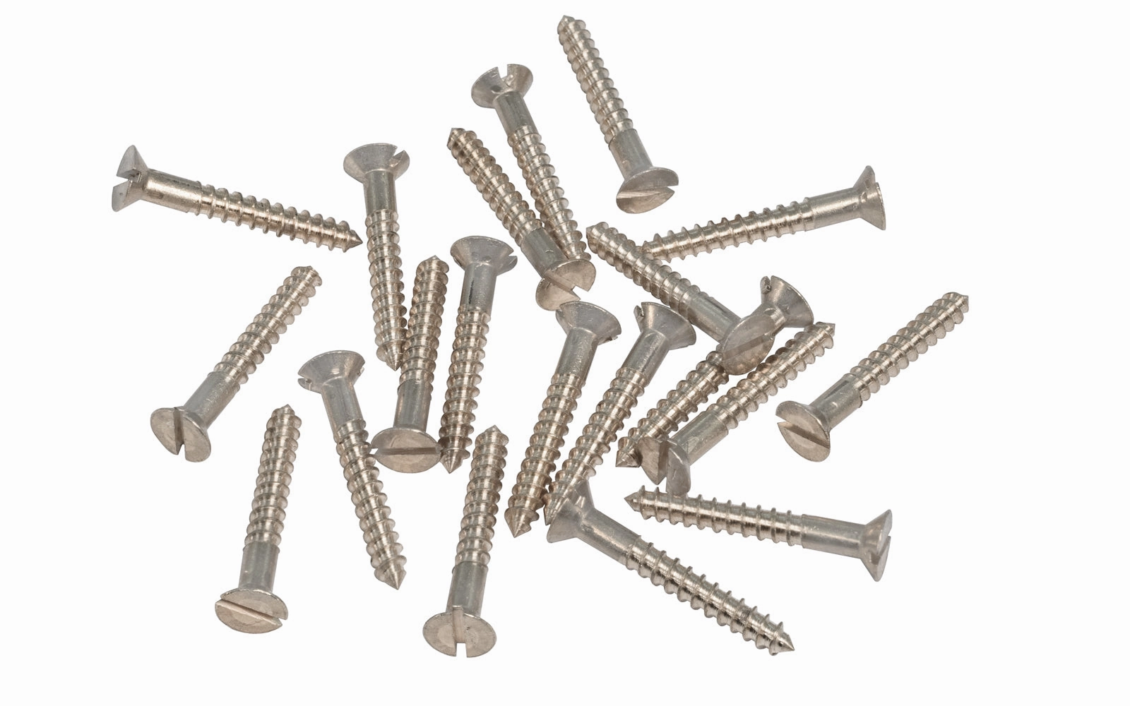 Solid Brass #7 x 1" Flat Head Slotted Wood Screws