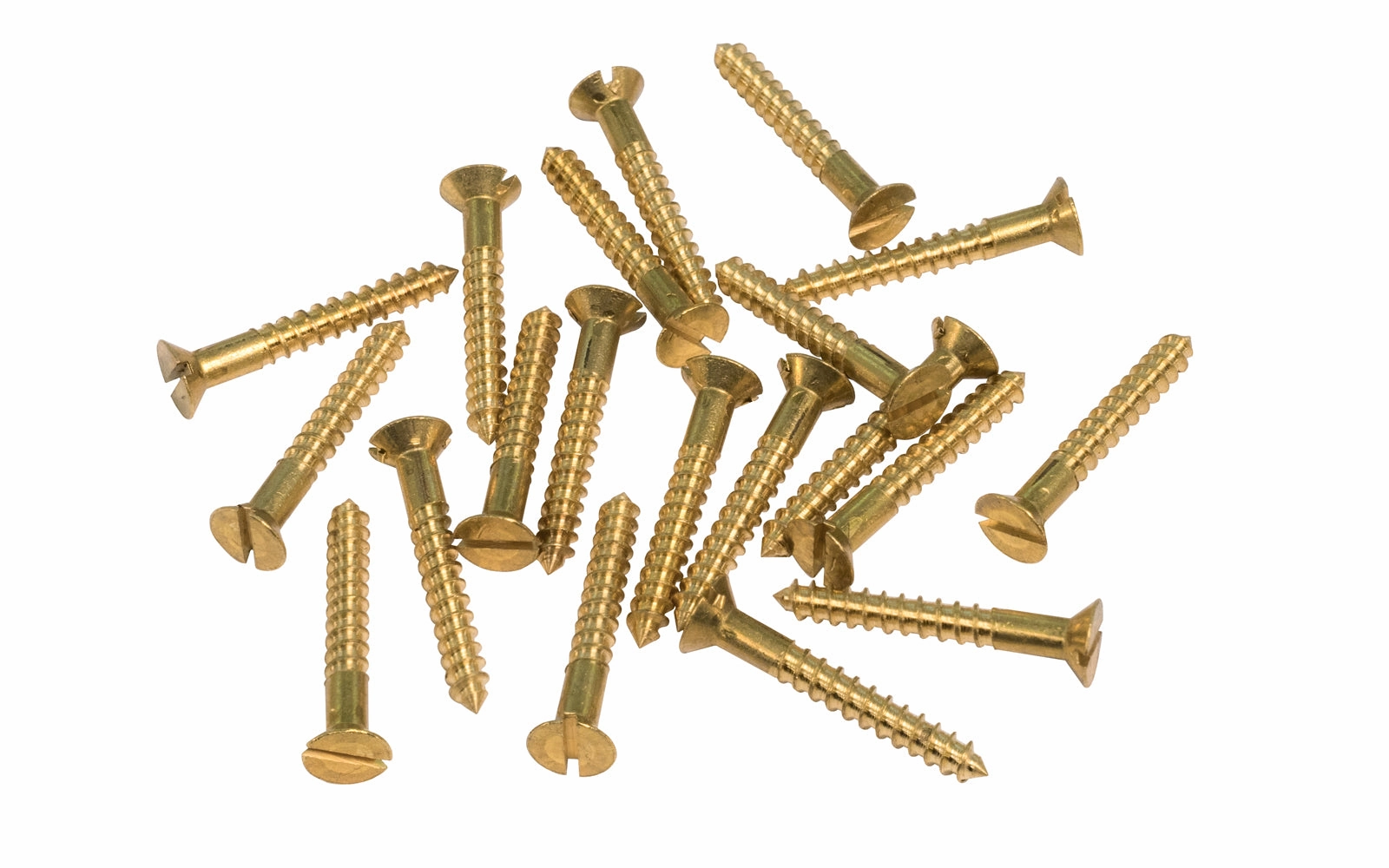 Solid Brass #7 x 1" Flat Head Slotted Wood Screws