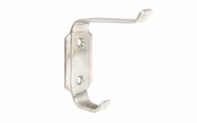 Solid Brass Art Deco Hook ~ Polished Nickel Finish