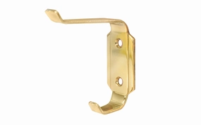 Solid Brass Art Deco Hook ~ Unlacquered Brass