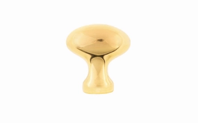 Solid Brass Cabinet Oval Knob ~ 1" Length