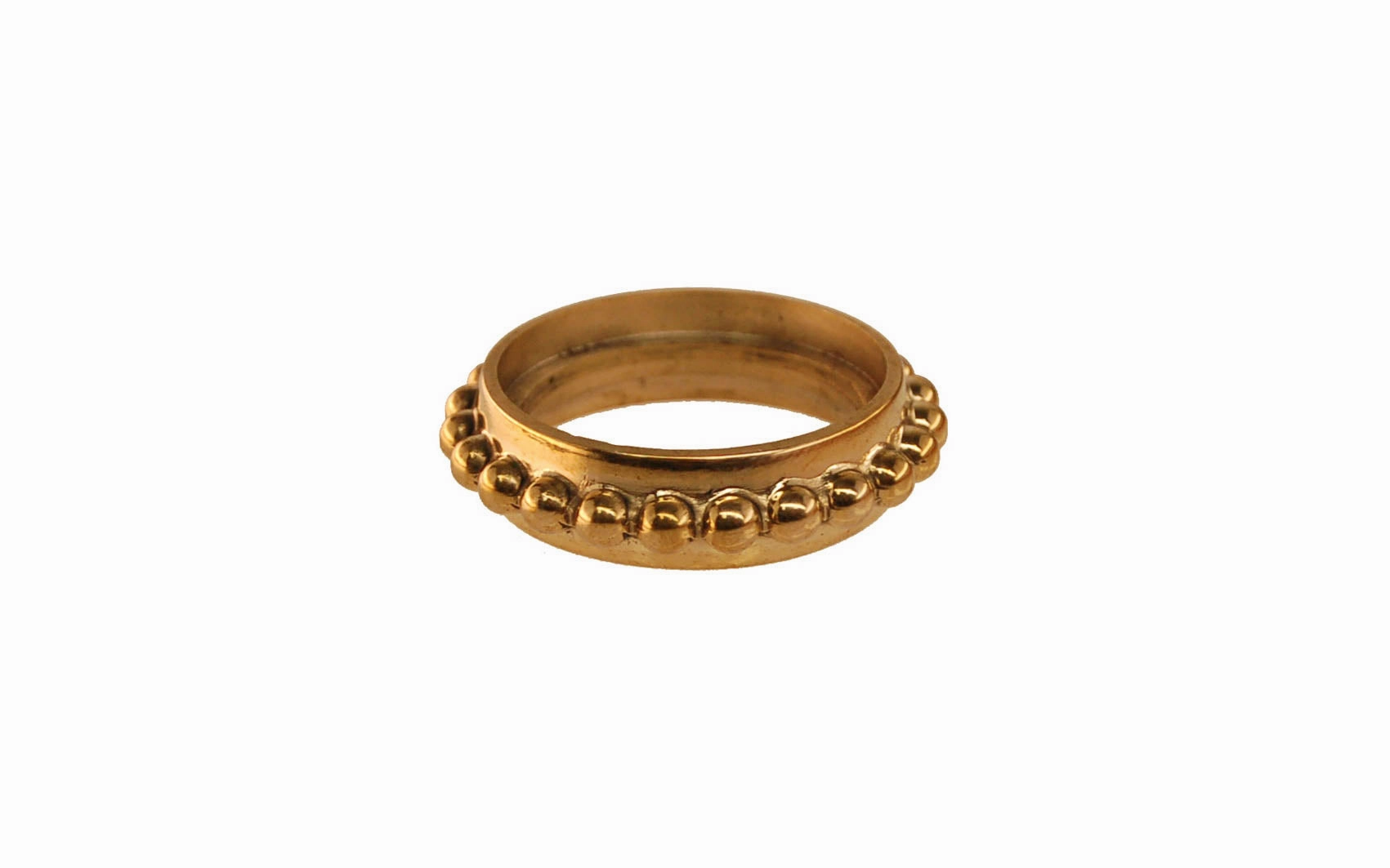 Solid Brass Caster Ring With Beaded Design