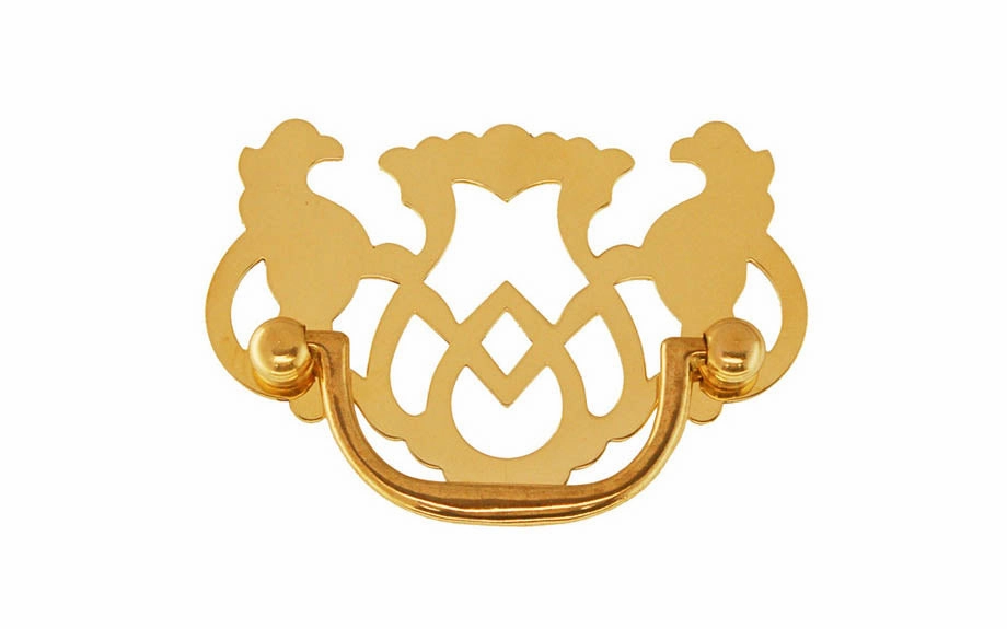 Solid Brass Chippendale Drop Pull ~ 2-1/2" On Centers