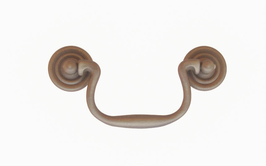 Solid Brass Colonial-Style Drop Pull ~ 3-1/2" On Centers